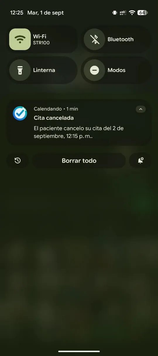 Notificación de Calendando en la pantalla de bloqueo de Android